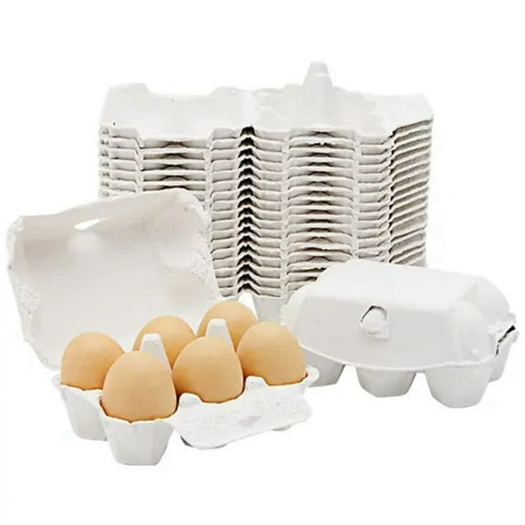 40 Pieces Paper Egg Cartons for Chicken Eggs Pulp Fiber Holder Holds 6 Count Eggs Farm Market Travel