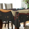 thumbnail image 5 of Yayeee Tablecloths 60" x 60" Rectangle Wrinkle Resistant Party Table Cover, Orange Halloween Cat, 5 of 8