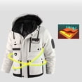 thumbnail image 5 of FINALGANG Men Jackets Autumn Winter Lightweight Windbreaker Long Sleeve Hooded Zip Up Button Coat With Pockets Man Versatile Birthday Wedding Weekend Jacket,White,Xxl, 5 of 6