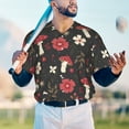 thumbnail image 6 of Balery Fly Agaric and Flowers Baseball Jersey for Men Casual Button Down Shirts Short Sleeve Active Team Sports Uniform-Medium, 6 of 9