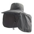 thumbnail image 1 of Máscara facial de ala ancha para mujer, sombrero para el sol, cuello desmontable, solapa para la cara, cola de caballo, visera de protección UV, sombrero para jardín, pesca, senderismo, 1 of 5