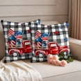 thumbnail image 2 of Independence Day Outdoor Waterproof Pillow Covers, Patriotic Flag Day Red Truck Black Plaid Decorative Square Throw Pillowcase Sofa Cushion Sham for Patio/Couch/Chair, 20"x20" 2 Pack, 2 of 8