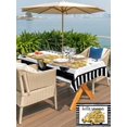 thumbnail image 5 of Outdoor Tablecloth with Umbrella Hole for Patio/Picnic/Party/Camping, Summer Lemons Waterproof Table Cloth Rectangle Table Cover Washable, Modern Country Truck Bees Black Striped (60"x 84"), 5 of 9
