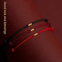 Small Bead Handmade Braided Red Rope Bracelet