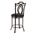 thumbnail image 6 of Linon Mokena 24" Round High Back Counter Stool, Coffee Brown/Coffee Faux Leather, 6 of 10