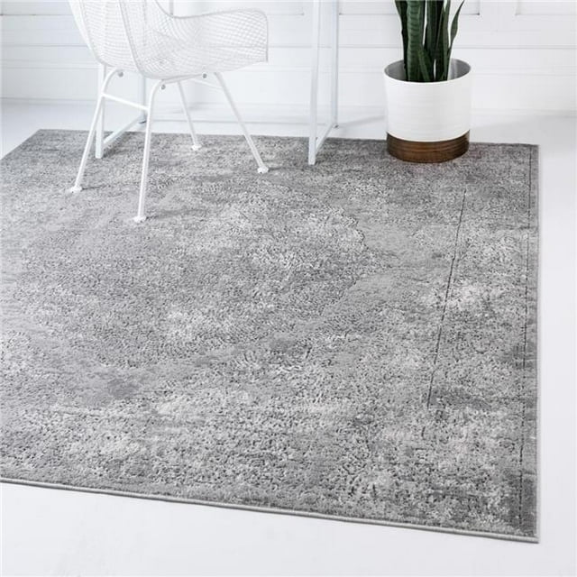 Unique Loom 3147331 Tapis Carré 4 x 4 Pi. Woodburn Portland, Gris Clair