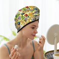 thumbnail image 3 of Yiaed Animals Print Hair Cap with Button,Coral Fleece Hair Towel Wrap for Women Wet Hair,Quick Dry Turban for Wet Hair Long Thick Hair, 3 of 5