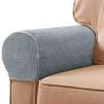 thumbnail image 2 of Cushion 2Pcs Sofa Arm Protector Anti-Slip High Elastic Polyester Simple to Install Armrest Covers Household Supplies Black, 2 of 5