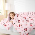 thumbnail image 5 of Feelyou Princess Bowknot Kids Bedding Comforter Set, Fashion Cherry Flower Twin Comforter Sets, Pink Bow-tie Theme Reversible Bedding Set, Ultra Soft Bedroom Decor, 2pcs, 5 of 9