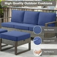 thumbnail image 4 of Heavy-Duty Multipurpose Outdoor Foot Stools - 250 LBS Capacity Wicker Ottomans with Woodgrain Frame for Patio, Porch & Backyard, 4 of 16