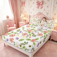 thumbnail image 2 of Manfei Cartoon Bee Fitted Sheet Queen 3-Piece,Rose Flowers Bedding,1 Fitted Sheet and 2 Pillowcases, 2 of 6