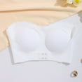thumbnail image 5 of FYDUU Strapless Bras For Women Seamless Breathable No Show Front Closure Bra With Detachable Pads And Strips Comfortable Push Up Bra /White, 5 of 9