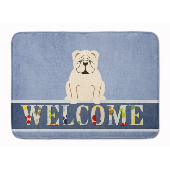 Carolines Treasures BB5704RUG English Bulldog White Welcome Machine Washable Memory Foam Mat 19 X 27" multicolor