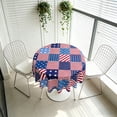 thumbnail image 5 of 60In Patriotic Round Tablecloth Polyester Waterproof Stain Resistant Independence Day Party Bbq Picnic Home Kitchen Dining Decorative Cover Decor, 5 of 8