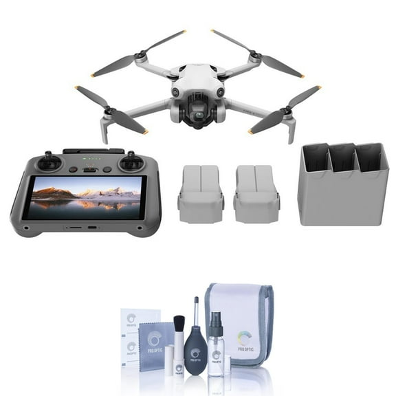 DJI Mini 4 Pro Drone Fly More Combo Plus With High Capacity Batteries, Bundle with Cleaning Kit