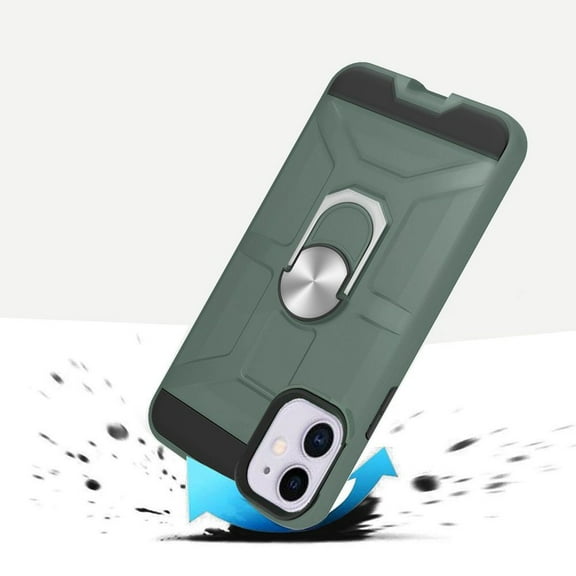 For Apple iPhone 11 (6.1") Stand Kickstand Ring Holder [360° Rotating] Armor Dual Layer TPU Work with Magnetic Car Mount Cover ,Xpm Phone Case [Midnight Green]