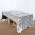 thumbnail image 2 of Efavormart 120"x60" White Premium Lace Rectangle Tablecloth Vintage Rustic Decor With Scalloped Frill Edges, 2 of 11