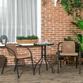 thumbnail image 2 of Outsunny Ensemble de Meubles de Patio 3 Pcs avec 2 Chaises Empilables, Brun, 2 of 10