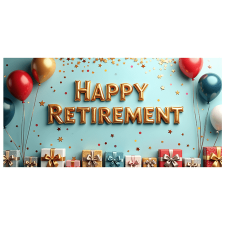 LUUFILx Retirement Backdrop Banner Blue Balloons Stars Decoration Party Supplies Celebration Background Happy Retirement New Journey Photography Props Decorations