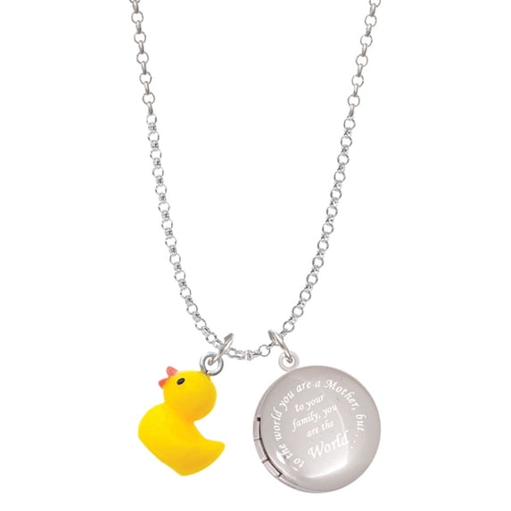 Delight Jewelry Resin Yellow Ducky To the World You are a Mother Locket Necklace