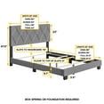 thumbnail image 5 of Boyd Sleep Diamond Blue Linen Twin Size Fully Upholstered Platform Bed Frame with Adjustable Headboard, Qualified Box Spring or Foundation Required for Use, 5 of 14
