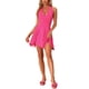 thumbnail image 1 of INSPIRE CHIC Vestido corto de regreso a casa sin mangas con escote en V profundo y espalda descubierta en color rosa XL rojo, 1 of 6