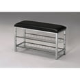 thumbnail image 3 of Roundhill Furniture Metal Shoe Bench with Black Faux Leather Upholstered Seat, 3 of 3