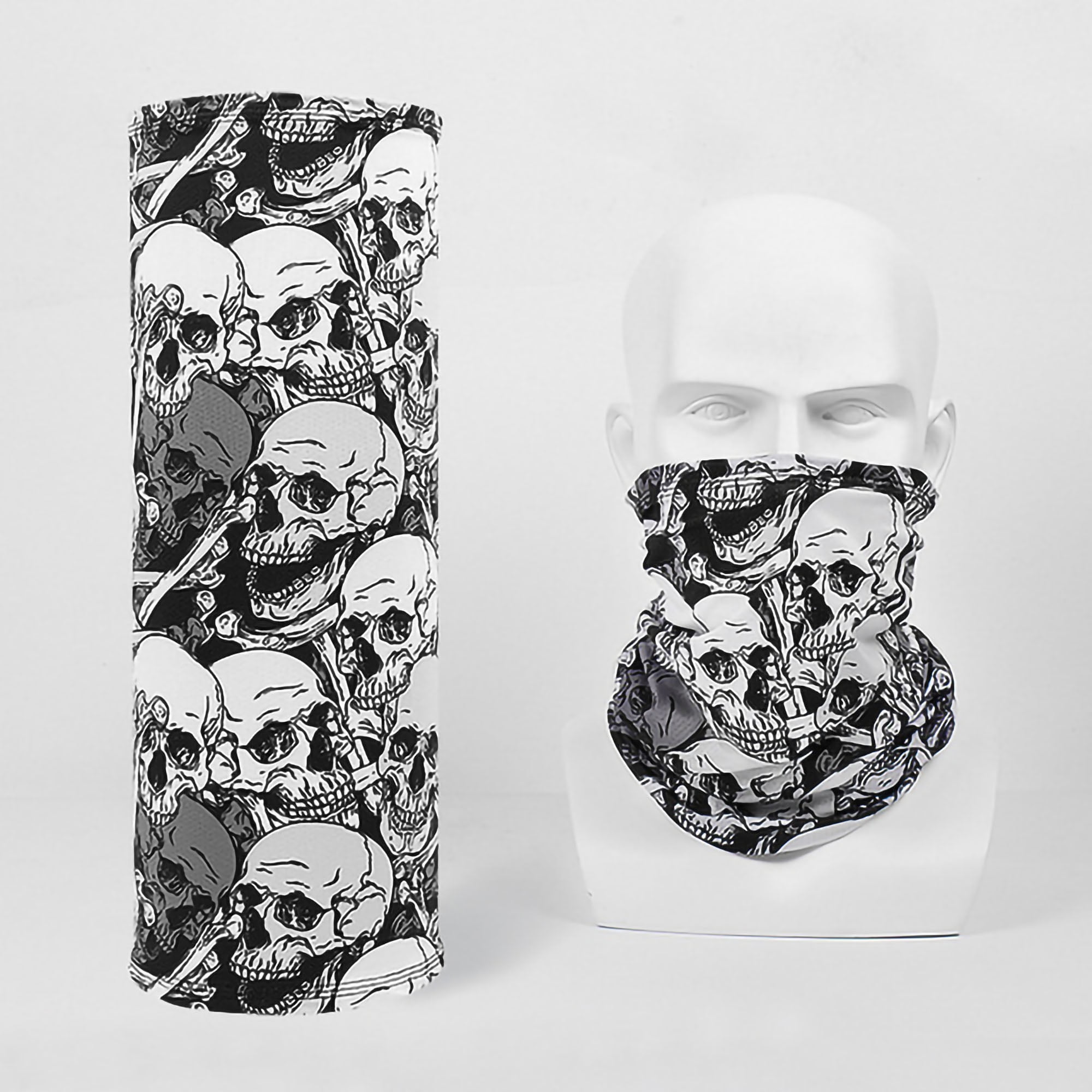 Cvlife Skull Print Face Mask Bandana Face Mask Lightweight Balaclava For Men Women Unisex Adults Half Face Cover Mouth Mask Scarfs Multi Use Tube Wrap Headwear Hairband Tactical Neck Gaiter Outdoor Cycling,Sad Anime Girl Crying Drawing Easy