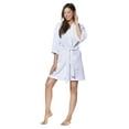 thumbnail image 3 of Turquaz Linen Thigh Length Waffle Kimono Bridesmaids Spa Robe (White, XXL), 3 of 5