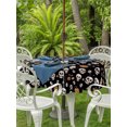 thumbnail image 3 of Outdoor Table Cloth with Umbrella Hole and Zipper, Halloween Horror Skull Waterproof Round Tablecloth 54 Inch, Pumpkins Bats Black Abstract Washable Table Cover for Outside Party Patio Picnic, 3 of 8