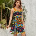 thumbnail image 5 of Mexican Talavera Flower Dress Summer Street Style Dresses Female Sleeveless Printed Sundress, 5 of 7