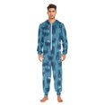 thumbnail image 3 of FORMRS Onesies Pajama for Adults Unisex Hoodie Winter Jumpsuit One Piece Sleepwear, Sizes S-2XL, Blue Forest Cat Pattern, 3 of 7