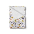 thumbnail image 2 of Jurassic Soft Flannel Fleece Throw Blanket, Children Design of Dinosaurs and Botany Items on a Plain Backdrop, Cozy Plush for Indoor and Outdoor Use, 50" x 60", White Ceil Blue Yellow, by Ambesonne, 2 of 6