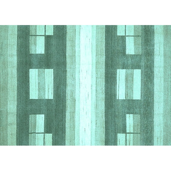 Ahgly Company Indoor Rectangle Abstract Light Blue Modern Area Rugs, 2' x 4'