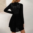 thumbnail image 6 of Brglopf Womens Casual Lace Crochet Cardigan Loose Soft Drape Open Front Cardigans Long Sleeve Beach Coverups Top(Black,XXL), 6 of 9