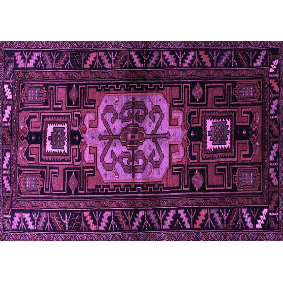 Ahgly Company Indoor Rectangle Persian Purple Traditional Area Rugs, 2' x 4'