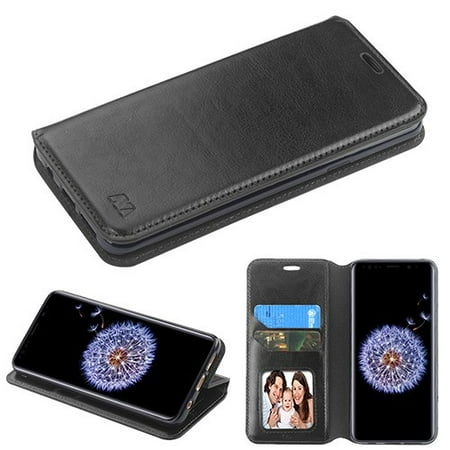 Samsung Galaxy S9 (5.8 in) - Leather Flip Wallet Case Cover Stand Pouch Credit Card Slots