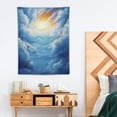 thumbnail image 2 of ONETECH Landscape Tapestry, Mysterious Sky with Sun and Clouds Fantasy Picture Taken from an Airplane, Wall Hanging for Bedroom Living Room Dorm Decor, 30x40 Inch, Blue and White, 2 of 7
