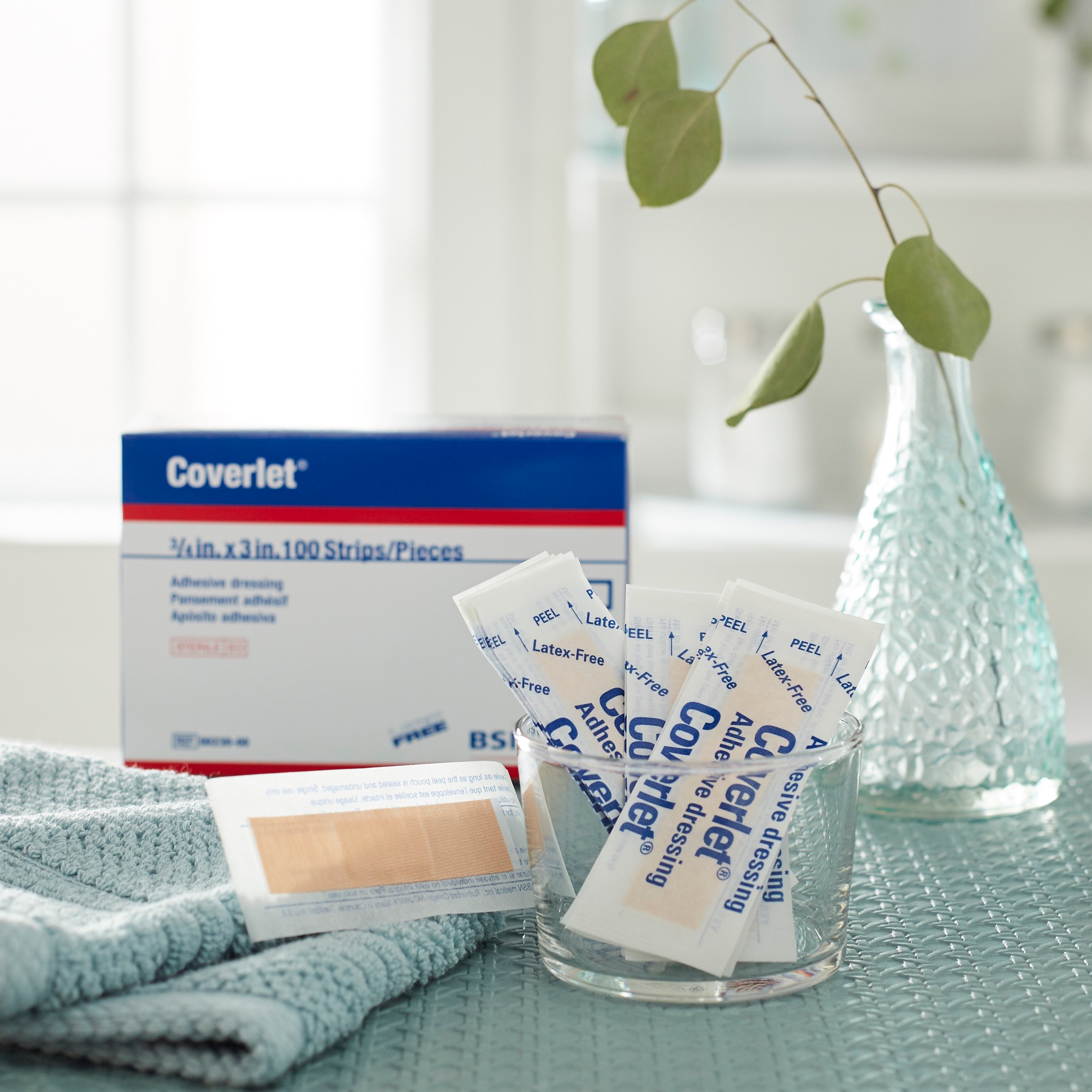 Coverlet Tan Fabric Adhesive Bandage Sterile 3/4 x 3" 1200 per Case