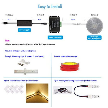 10ft ft 50ft 100ft 1ft 150ft 160ft 180ft 0ft 12v 60leds M Ip65 Waterproof Rgb Smd 5050 Led Strip Light Flexible W Music Sensed Controller Power Supply 100 Walmart Canada 10ft ft 50ft 100ft 1ft 150ft 160ft 180ft 0ft 12v 60leds M Ip65 Waterproof Rgb Smd 5050 Led Strip Light Flexible W Music Sensed Controller Power Supply 100 Walmart Canada