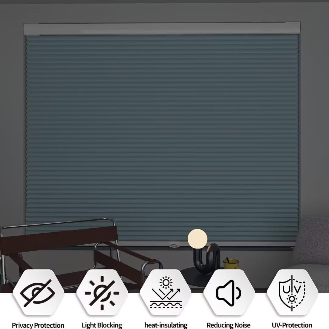 Myshade No Drill Blackout Shades Tension Cordless Cellular Blinds for Indoor Windows No Tools Window Blinds & Shades