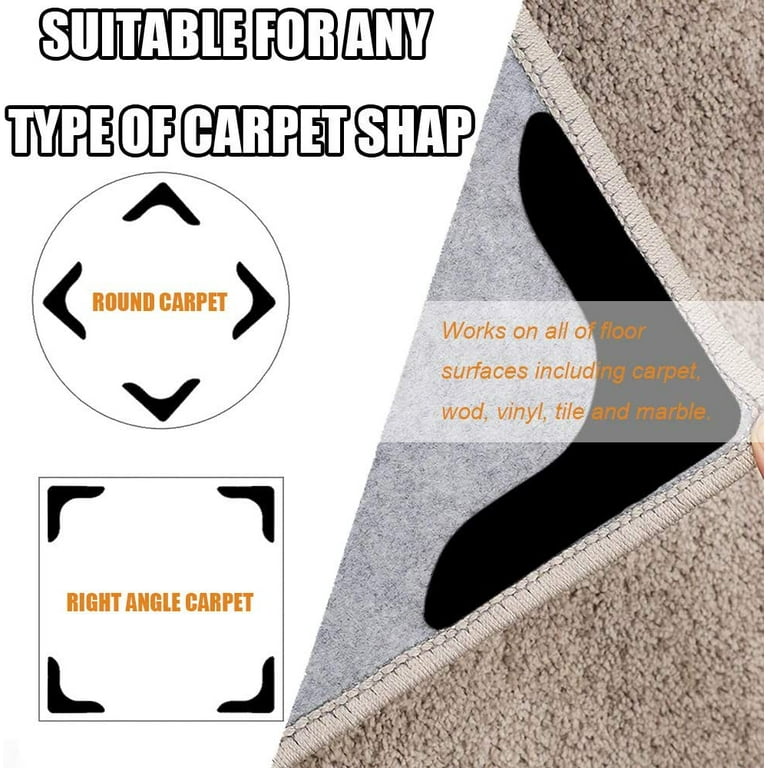 Rug Grippers With Super Stickiness- Anti Curling Carpet Tape Non