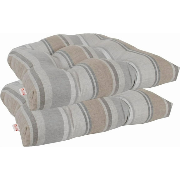Outdoor/Indoor Sunbrella Set of 2 Pieces Seat Cushions, Wicker Seat, U Cushions, Patio Furniture Cushions 19 inch x 18 inch x 4 inch Water and Fade Resistant Trusted Fog