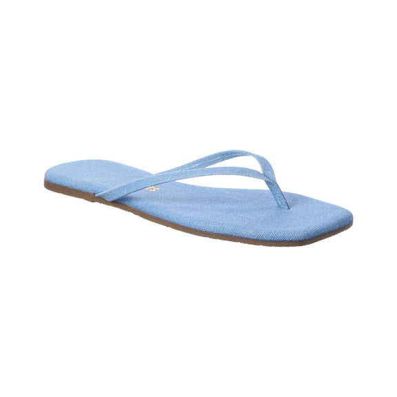 TKEES Square Toe Lily Denim Sandal, 10, Blue