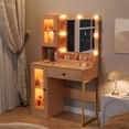 thumbnail image 3 of Makeup Vanity Desk with LED Mirror, Charging Station, Storage Drawers & Cabinets for Bedroom, 3 of 8