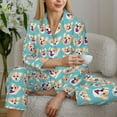 thumbnail image 6 of Bingfone Womens Pajama Sets Cute Corgi Head Print,Long Sleeve Loungewear Pajamas Set-Large, 6 of 8