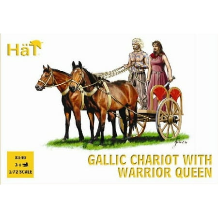 Queen Horse - 1/72 Gallic Chariot & Warrior Queen (3 Sets: Chariot, 2 Horses & 3 Figs)