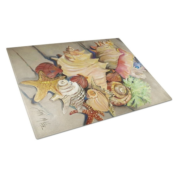 Carolines Treasures JMK1188LCB Shells Glass Cutting Board Large 12H x 16W multicolor
