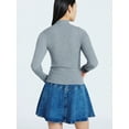 thumbnail image 3 of Scoop Women's Ribbed Mockneck Sweater, Lightweight, Sizes XS-XXL, 3 of 5