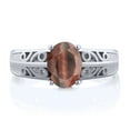thumbnail image 2 of Gem Stone King 1.25 Ct Oval Red Tiger Eye 925 Sterling Silver Ring (Size 5), 2 of 4